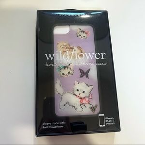 WildFlower kitty cat with butterflies iphone 6/ 7/ 8 phone case